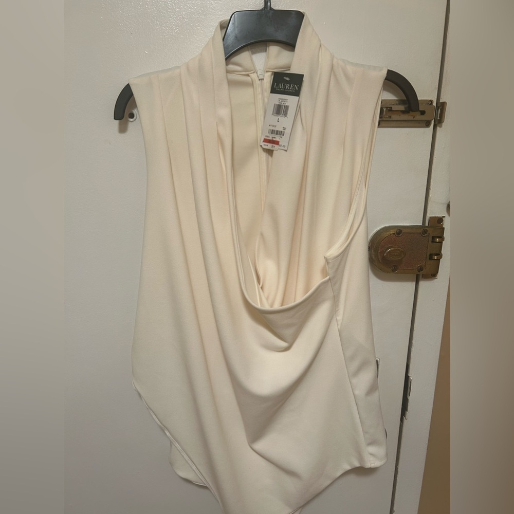 Ralph Lauren cross over assymetrical top. Back zip.